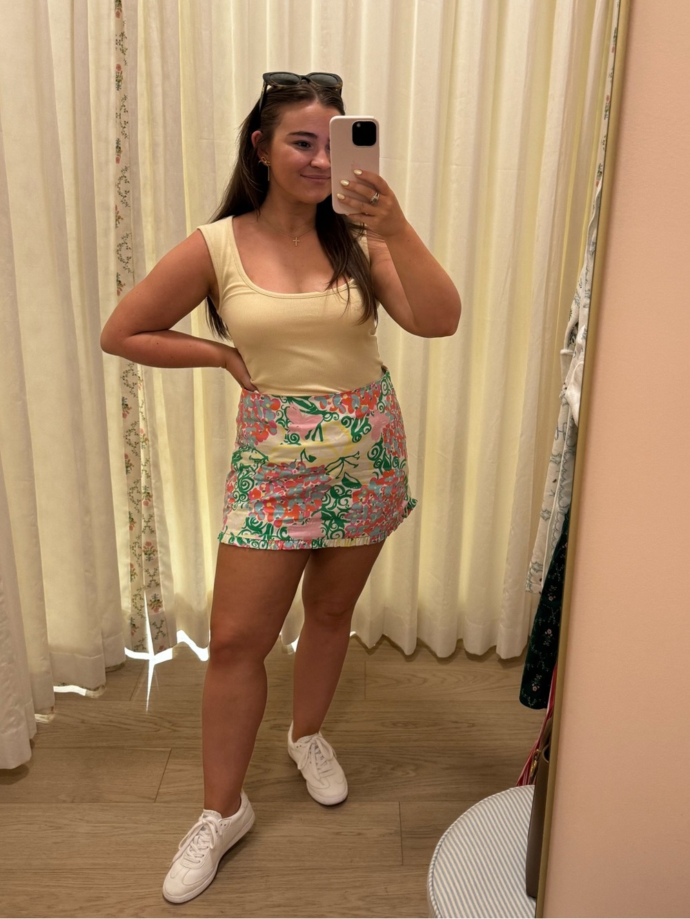 Vintage Lilly Pulitzer Green and Pink Patterned Skirt